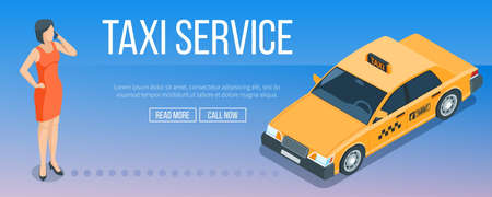 Taxi service bannerのイラスト素材