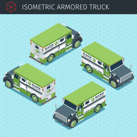 bank armored truckのイラスト素材