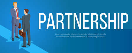 Isometric partnership bannerのイラスト素材