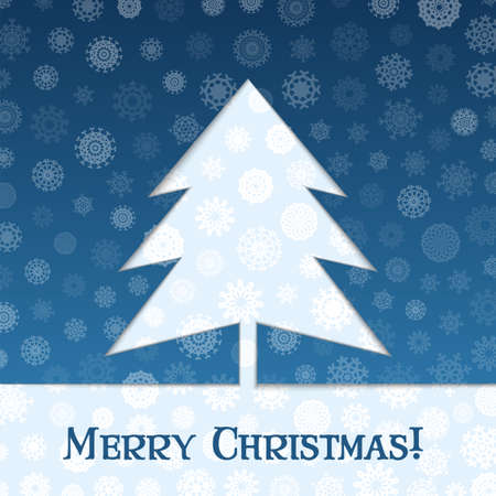 Christmas tree blue bannerのイラスト素材