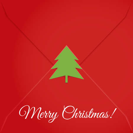 Christmas letter sealed treeのイラスト素材