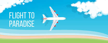 Air travel banner - flight to paradiseのイラスト素材