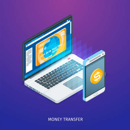 Money transfer conceptのイラスト素材