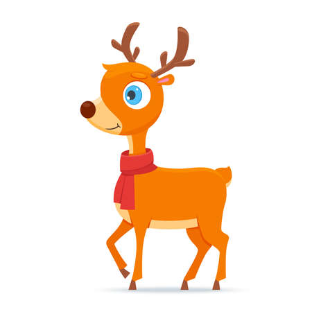 Happy little deer. Vector illustrationのイラスト素材