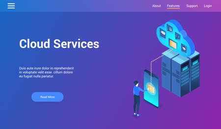 cloud services 3d lp template