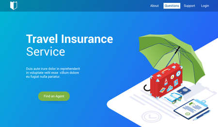 travel insurance lp templateのイラスト素材