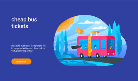 cheap bus tickets concept Illustrationのイラスト素材