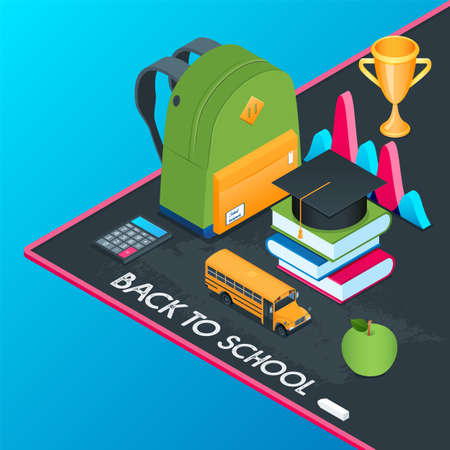 Back to school Isometric concept 05