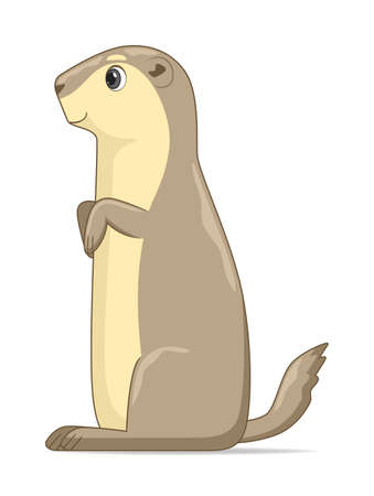 Gopher sitting on a white background. Cartoon style vector illustrationのイラスト素材