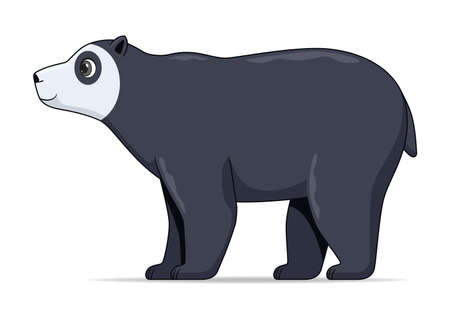 Spectacled bear animal standing on a white background. Cartoon style vector illustrationのイラスト素材