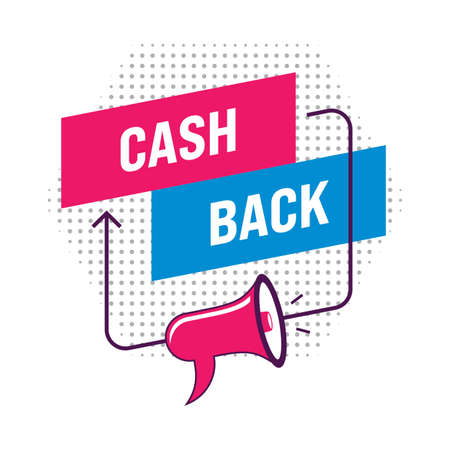 Creative Cashback banner on White Background. Money refund signs. Return of money from purchases. Promotion badges for your business. Vector illustrationのイラスト素材