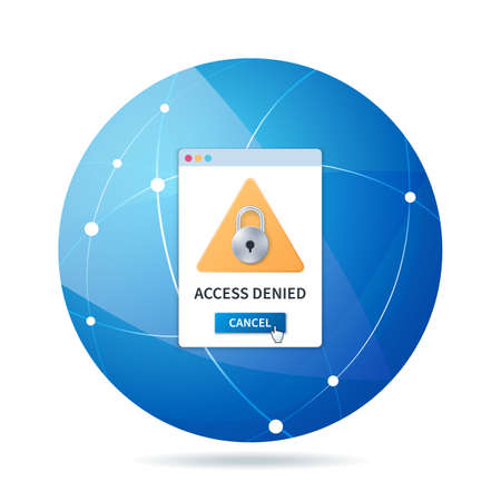 Access denied sign. Web vector illustration in 3D styleのイラスト素材