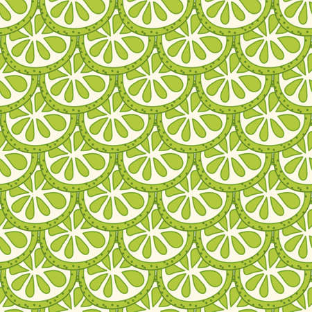 Vector seamless pattern with sliced citrus - grapefruit, lemon, lime, orange.のイラスト素材