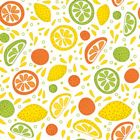 pattern with sliced citrusのイラスト素材
