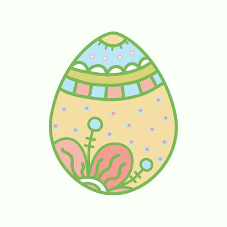 Easter egg with ornamentのイラスト素材
