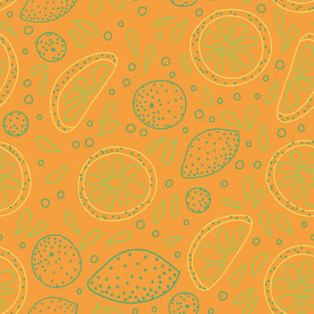 Pattern with sliced citrusのイラスト素材
