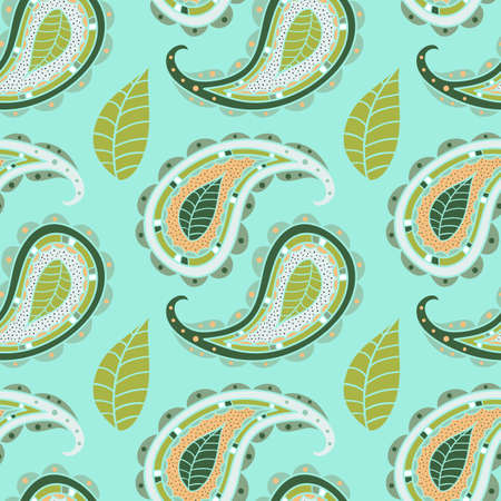 Traditional oriental seamless paisley pattern. Decorative ornament backdrop for fabric, textile, wrapping paper, card,のイラスト素材