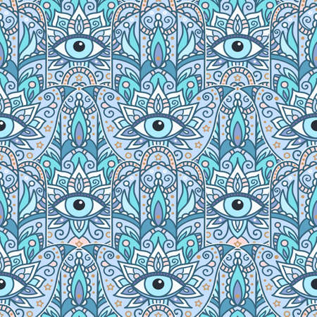 Seamless pattern with oriental motifs. Vector illustrationのイラスト素材