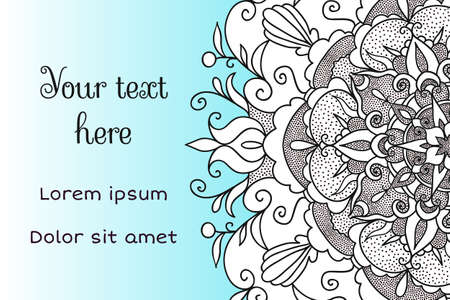 Invitation card template with decorative mandala element.のイラスト素材