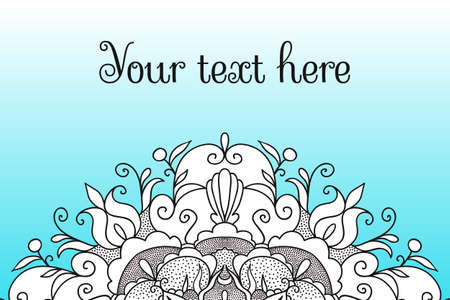 Invitation card template with decorative mandala element.のイラスト素材