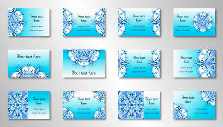 set card template with decorative mandala element.のイラスト素材