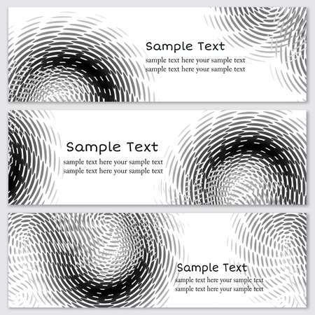 Three horizontal banners with abstract pattern. Vector illustrationのイラスト素材