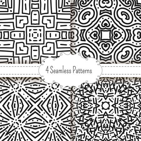 Hand drawn set abstract patternのイラスト素材