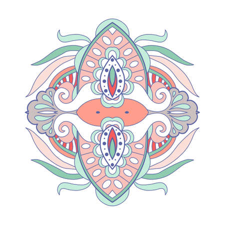 Abstract colorful decorative element in Art Nouveau style illustration.のイラスト素材
