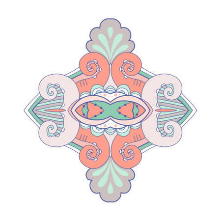 Abstract colorful decorative element in Art Nouveau style illustration.のイラスト素材