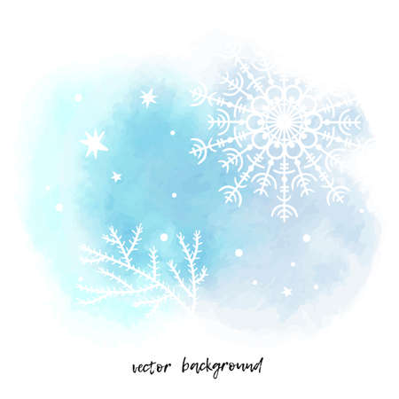 A gentle winter background with snowflakes. Vector illustration.のイラスト素材