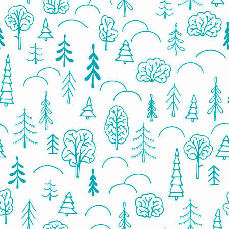 Seamless pattern in Scandinavian style. Winter forest.のイラスト素材