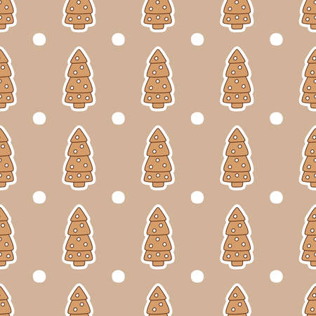 Seamless pattern with ginger biscuits. Vector illustration.のイラスト素材