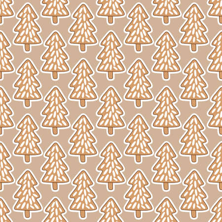 Seamless pattern with ginger biscuits. Vector illustration.のイラスト素材