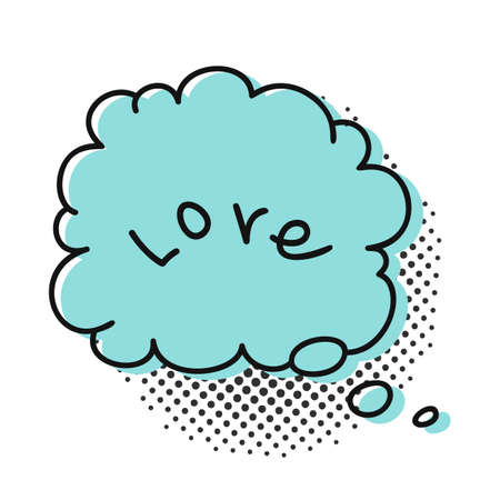 Speech bubble with word Love. Vector illustration.のイラスト素材