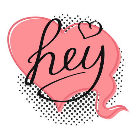 Speech bubble with word Hey. Vector illustration.のイラスト素材