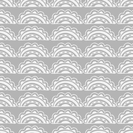 Vector seamless pattern in Scandinavian style with flowers and leaves.のイラスト素材