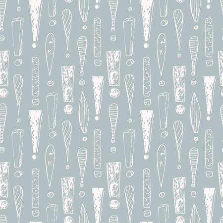 Vector seamless pattern with exclamation marks on a gray backgroundのイラスト素材