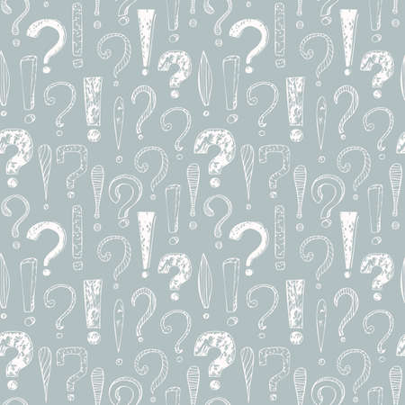 vector seamless pattern with question marks and exclamation marks