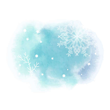 Beautiful abstract template with blue set gentle winter backgrounds on light background. Vector abstract, blue, snowflake background.のイラスト素材