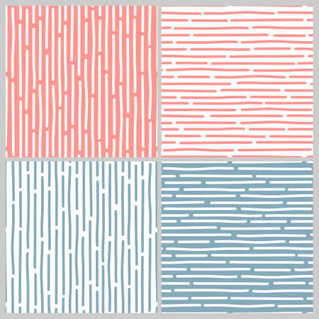 Vector seamless striped pattern in abstract style on a blue background.のイラスト素材