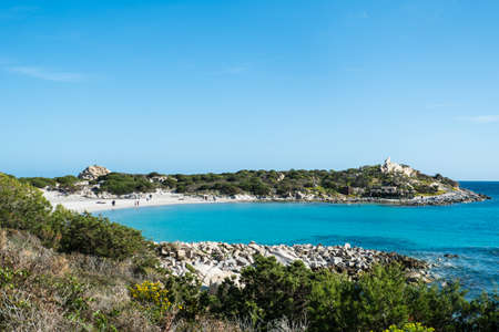 Punta is Molentis bay, Villasimius, Cagliari, Sardinia, Italyの写真素材