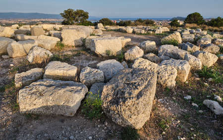 Ancient ruin of medieval San Michele castle in Cagliari, Sardinia, Italyの写真素材
