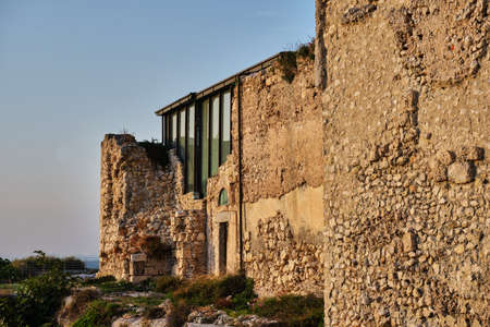 Ancient ruin of medieval San Michele castle in Cagliari, Sardinia, Italyの写真素材