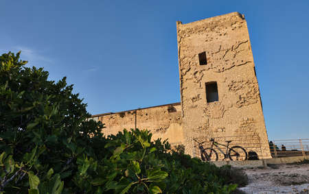 Ancient ruin of medieval San Michele castle in Cagliari, Sardinia, Italyの写真素材
