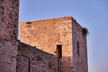 Ancient ruin of medieval San Michele castle in Cagliari, Sardinia, Italyの写真素材