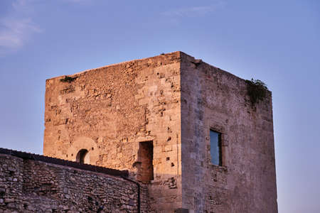 Sunset on Cagliari city, view from San Michele Castle, Sardinia, Italyの写真素材