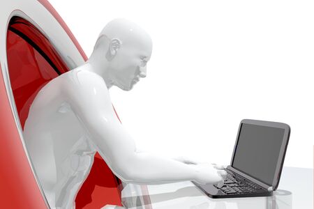 Person working with laptopの写真素材