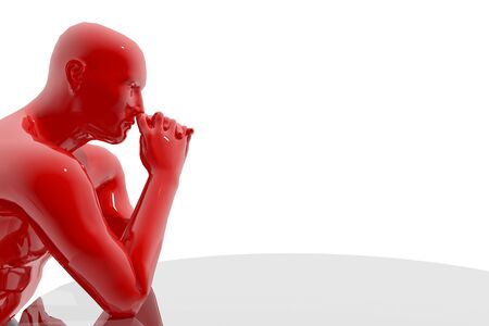 Seated thinking personの写真素材