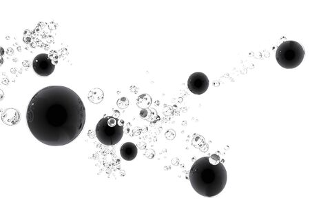 Spheres connected by bubblesの写真素材
