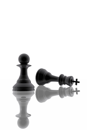 Chess pawn victory over the kingの写真素材